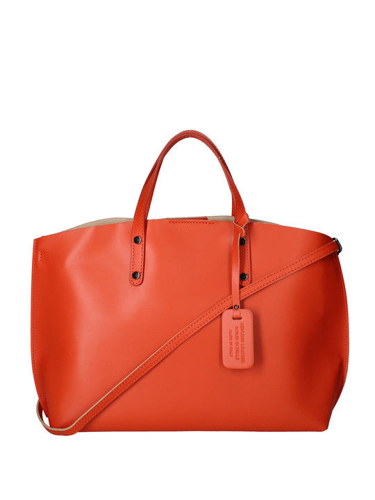 2094-L311_MATTONE Borsa a spalla da donna In Vera pelle