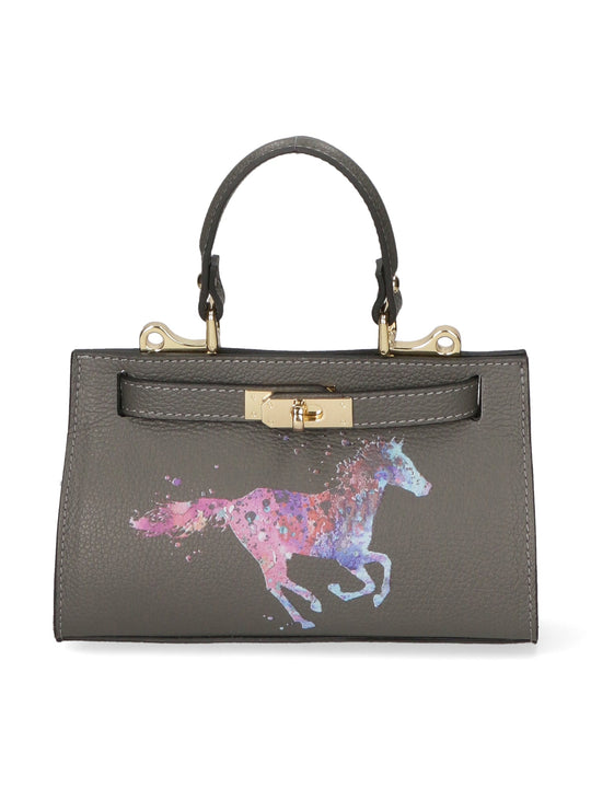 Borsa a mano da Donna in Vera Pelle | Gave Lux | GLX220426523FBG-D27_GRIGIO_SCURO_DARK_GREY