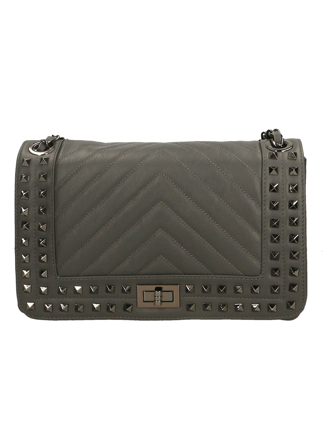 Borsa a spalla da Donna in Vera Pelle | Gave Lux | GLX22659023FBG-GRIGIO_GREY