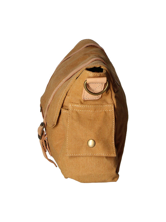 Mina Unisex-Umhängetasche aus Canvas und Leder
