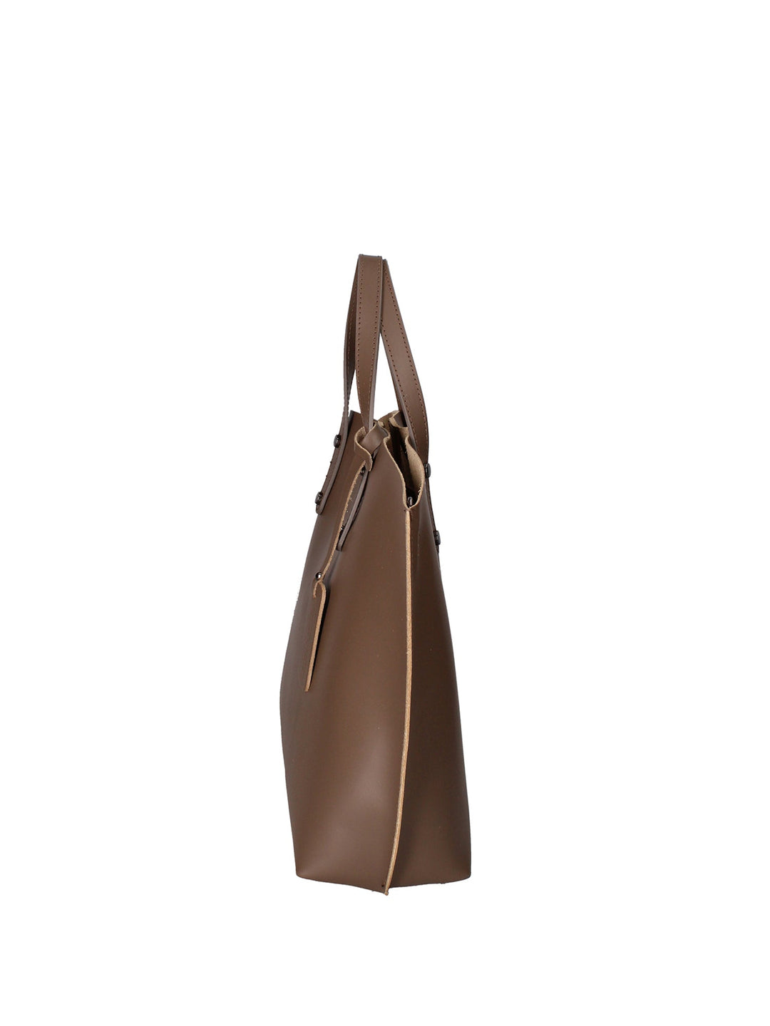 2094-L134_TAUPE_SCURO Borsa a spalla da donna In Vera pelle