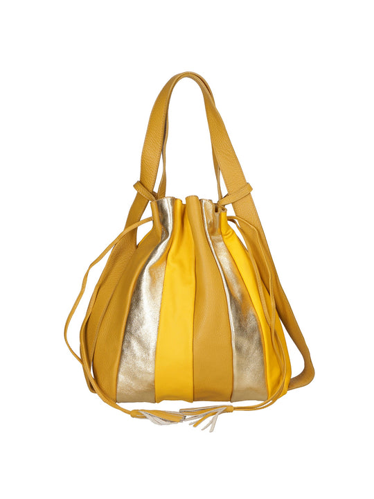Borsa a spalla da Donna in Vera Pelle | Gave Lux | GLX2258004123FBG-SENAPE